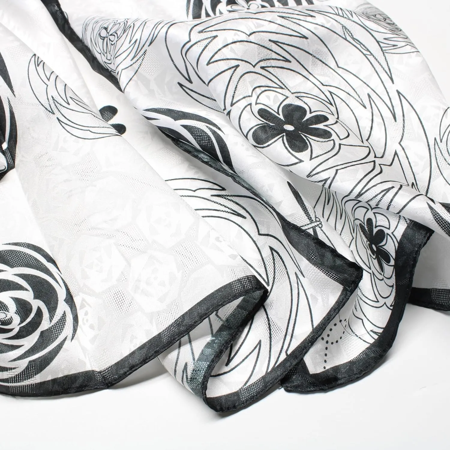 100% Mulberry Silk Scarfs for Women Floral Print Satin Long Scarf for Headscarf Hair Wraps Shawl with Gift Packed