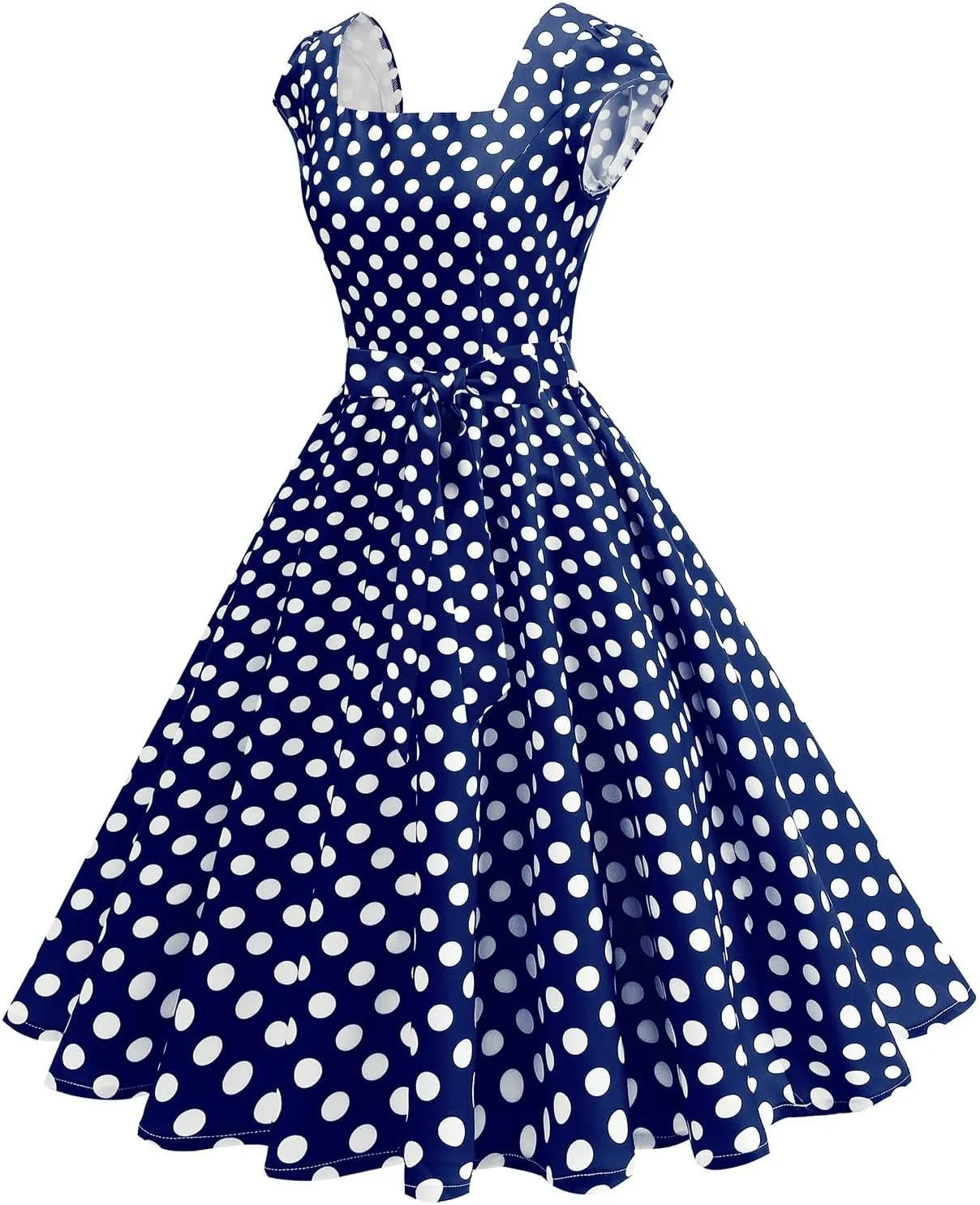 1950s Dress for Women Vintage Elegant Cap Sleeve Polka Dot Cocktail Party Dresses Rockabilly Homecoming Swing Dress