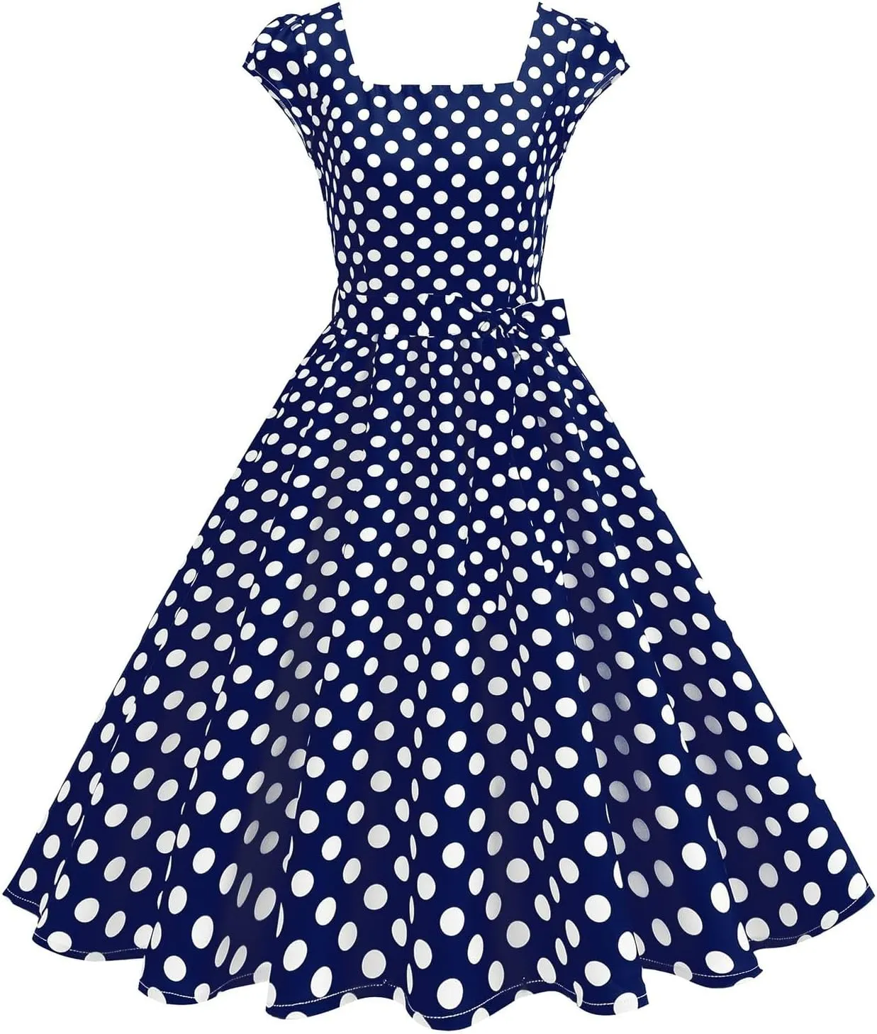 1950s Dress for Women Vintage Elegant Cap Sleeve Polka Dot Cocktail Party Dresses Rockabilly Homecoming Swing Dress