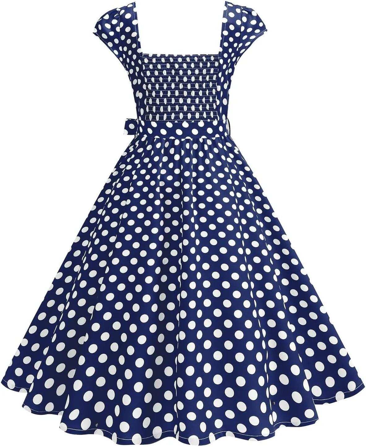 1950s Dress for Women Vintage Elegant Cap Sleeve Polka Dot Cocktail Party Dresses Rockabilly Homecoming Swing Dress