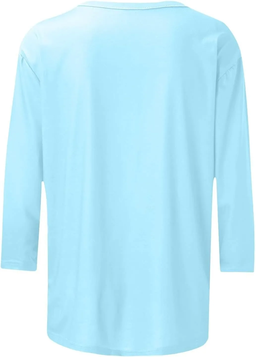 3/4 Length Sleeve Tops for Women Casual Loose Fit Crewneck T Shirts Cute Solid Plus Size Spring Fashion Tops 2025