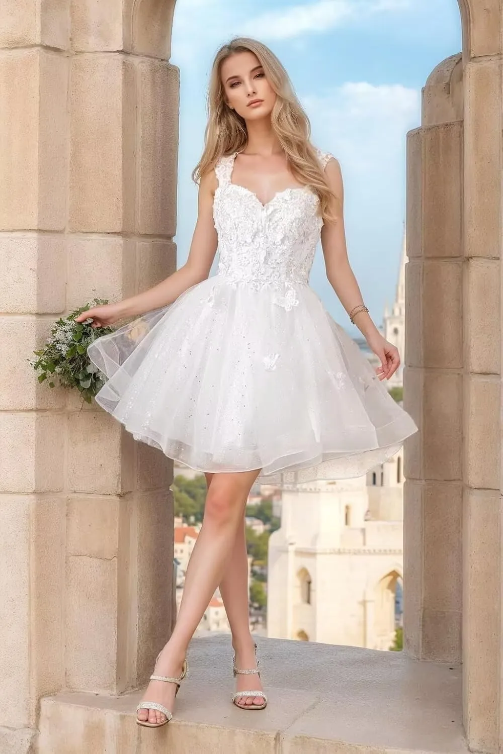 3D Butterfly Short Homecoming Dresses for Teens Off Shoulder DAMA Dresses for Quinceanera Sequin Glitter Prom Dress