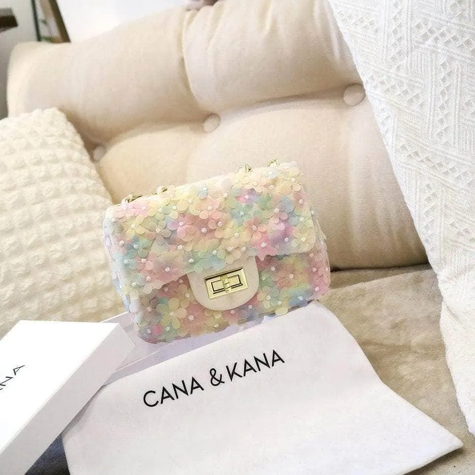 3D Floral Embellished Twist Lock Bags
