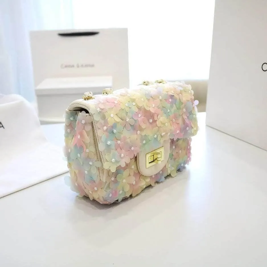 3D Floral Embellished Twist Lock Bags