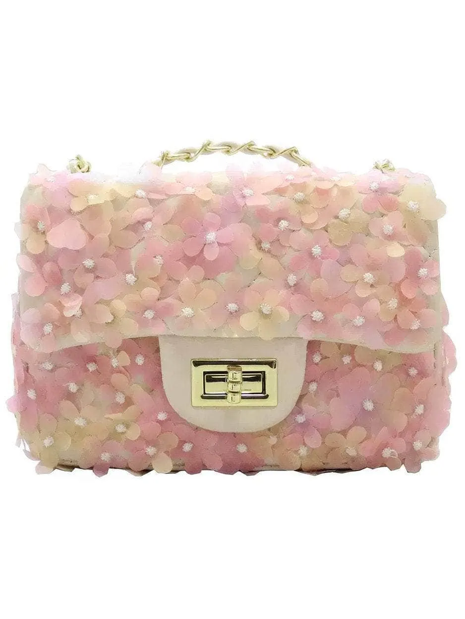 3D Floral Embellished Twist Lock Bags