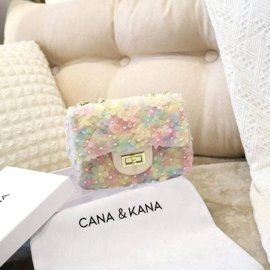 3D Floral Embellished Twist Lock Bags