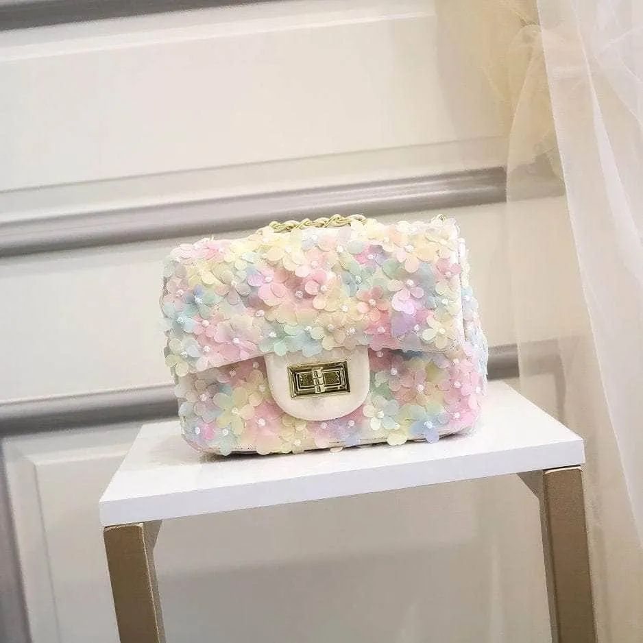 3D Floral Embellished Twist Lock Bags