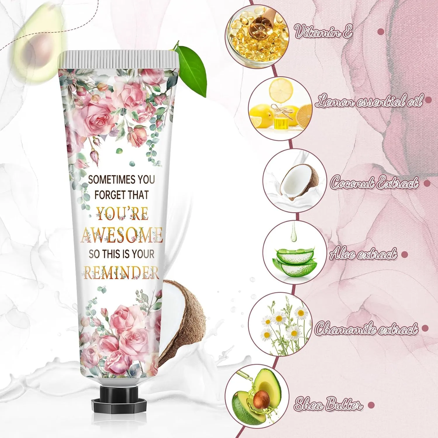 48 Sets Baby Shower Hand Cream Bulk Inspirational Gifts Baby Shower Favors Bridal Thank You Hand Cream for Guests Travel Size Lotion with Organza Bags