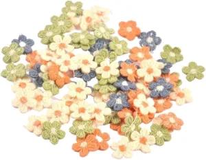 50 Pcs/lot Lace Flower Decal for DIY Hat, Clothes Sewing Goods, Headdress Decoration Patch 15mm (Color : Mixed Colors, Size : 1.5cm)