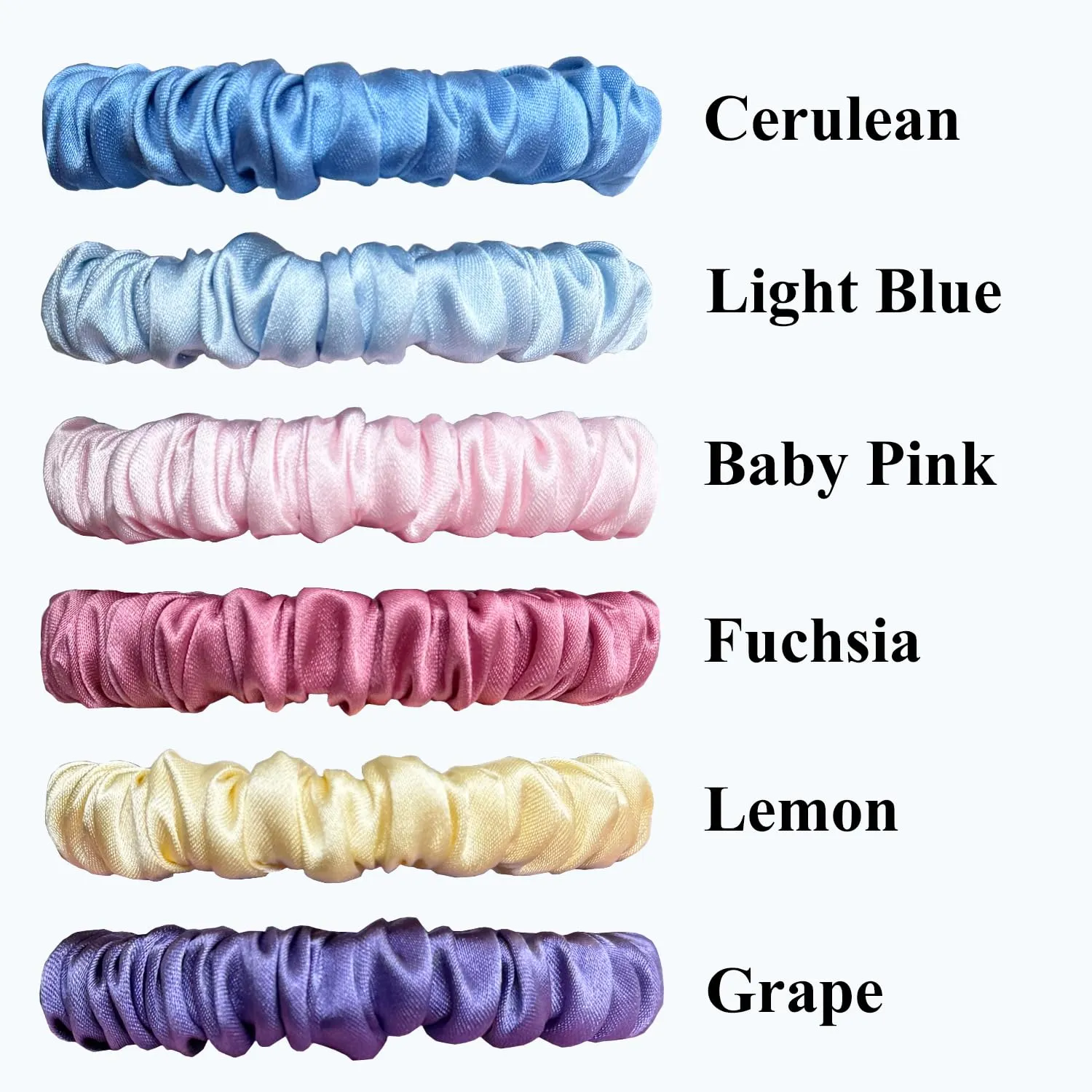 6 Pcs Set 100% Pure Mulberry Silk Hair Scrunchies Silk Hair Ties with 6 Chic Colors Everyday Skinny Scrunchies Silk Ponytail Holders Hair Care No Damage (Pastel)