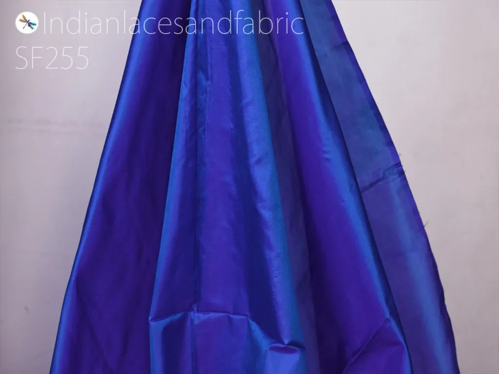 60 gsm Indian Royal Blue Plain Pure Silk Fabric By The Yard Light Weight Soft Silk Fabric Curtains Scarf Costume Apparel Wedding Dress