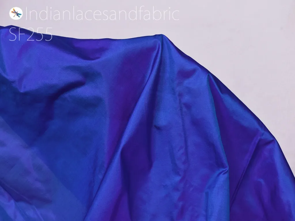 60 gsm Indian Royal Blue Plain Pure Silk Fabric By The Yard Light Weight Soft Silk Fabric Curtains Scarf Costume Apparel Wedding Dress