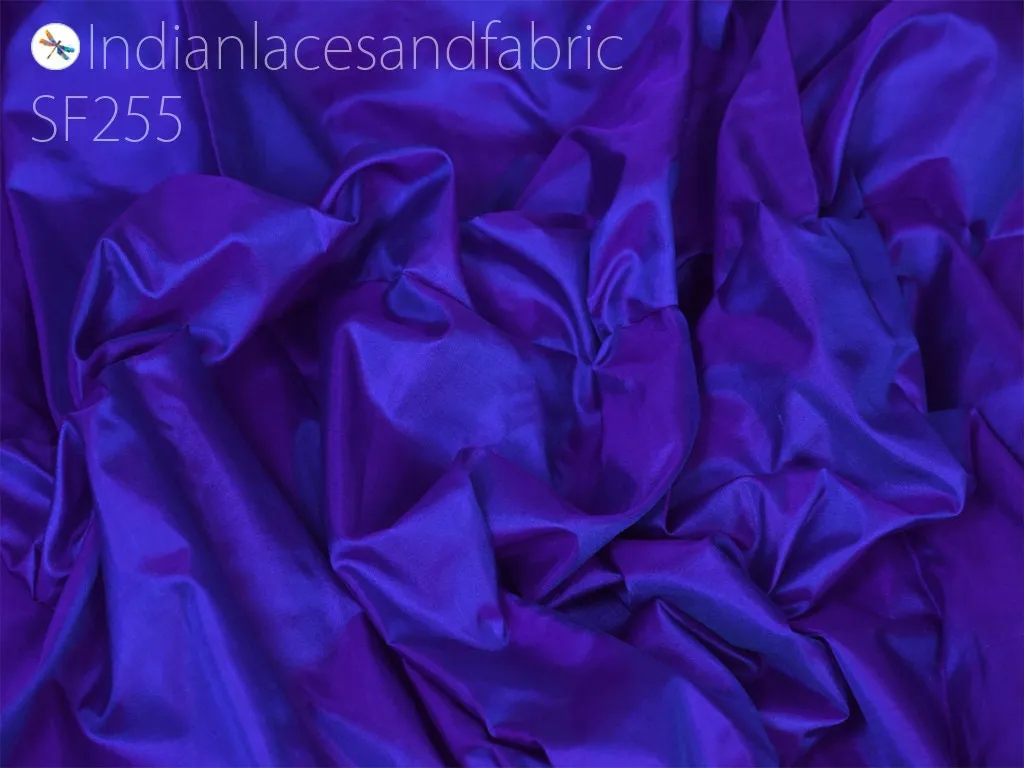 60 gsm Indian Royal Blue Plain Pure Silk Fabric By The Yard Light Weight Soft Silk Fabric Curtains Scarf Costume Apparel Wedding Dress