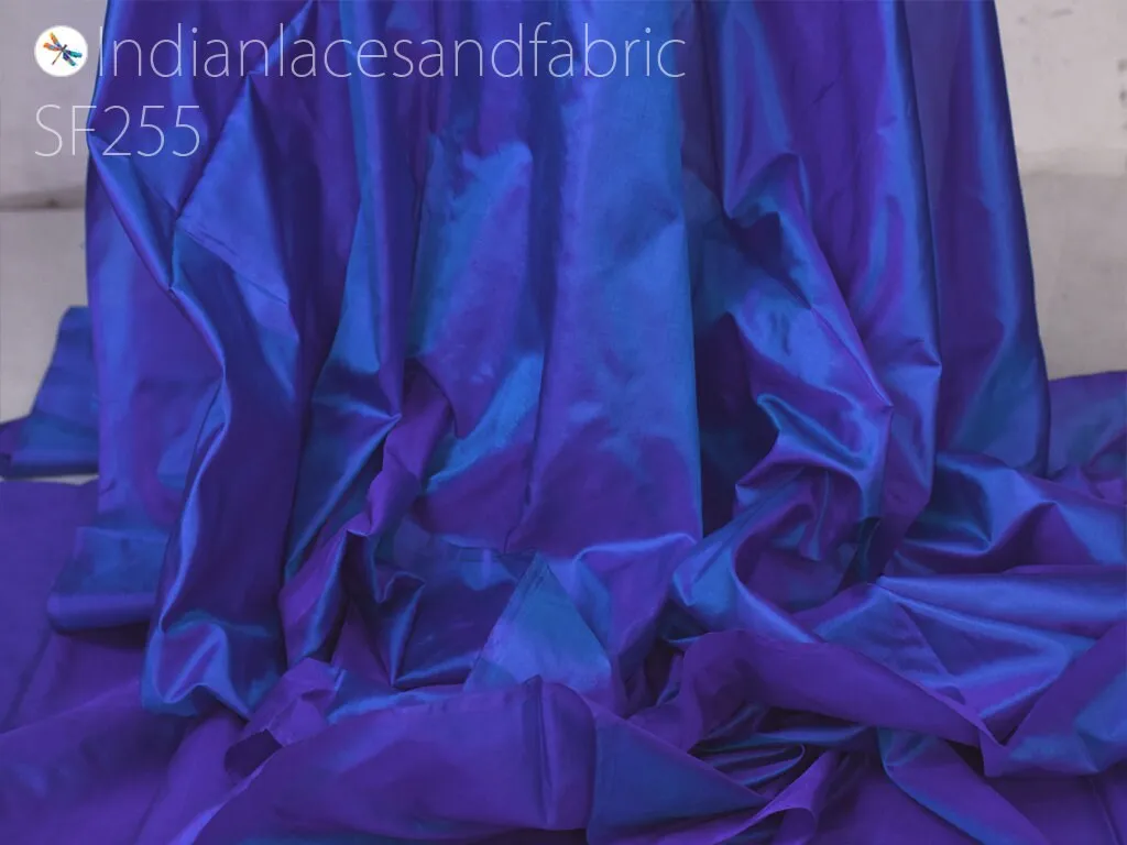 60 gsm Indian Royal Blue Plain Pure Silk Fabric By The Yard Light Weight Soft Silk Fabric Curtains Scarf Costume Apparel Wedding Dress