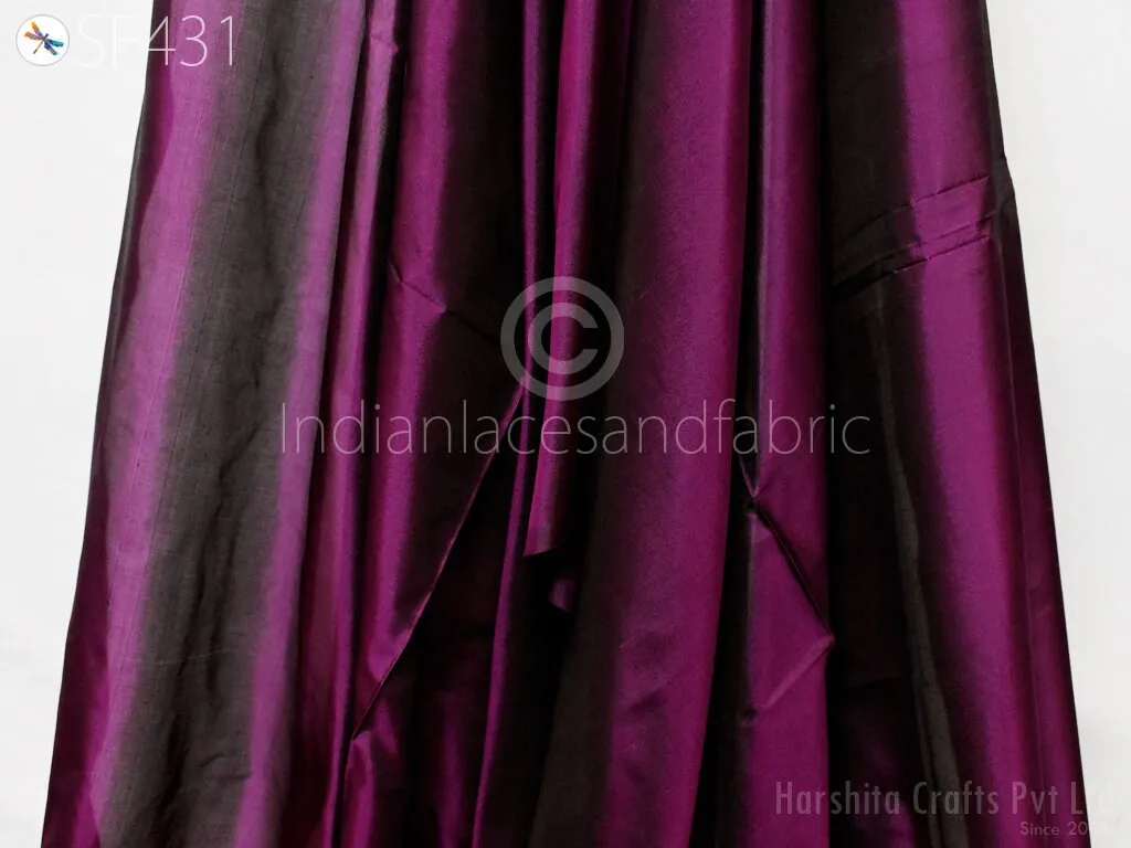 60 gsm Iridescent Wine Black Indian Pure Silk Fabric by the yard Soft Silk Curtains Scarf Costume Apparels Wedding Evening Dresses Dolls