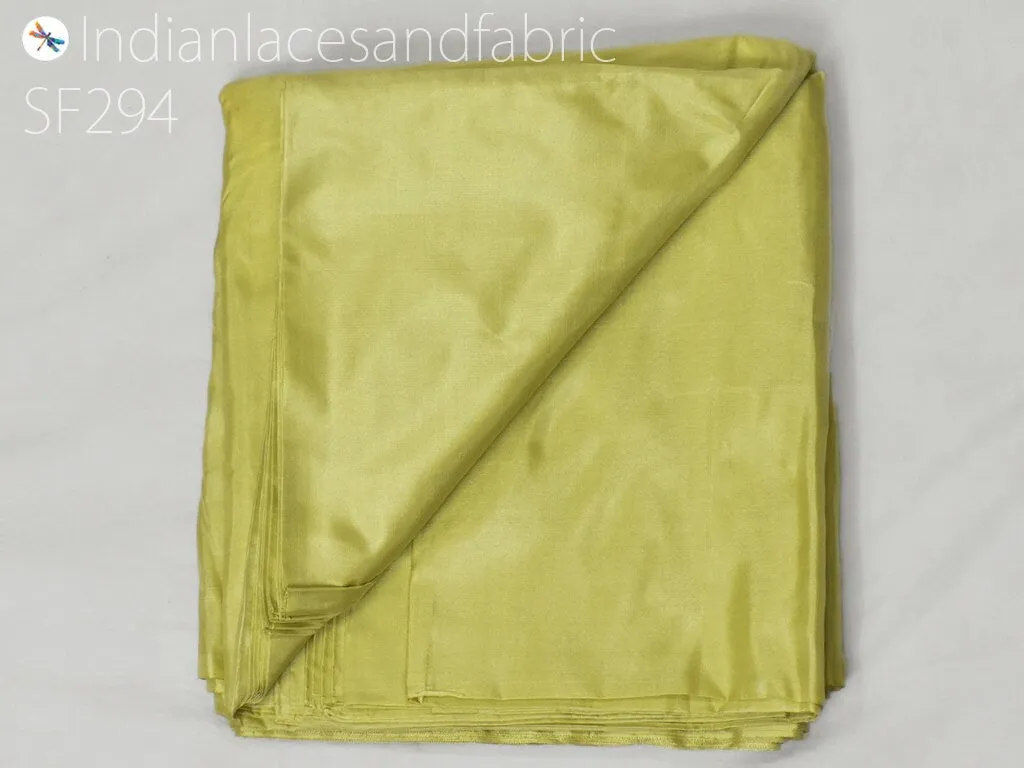 60 gsm Plain Silk Fabric by the yard Indian Lime Soft Pure Silk Wedding Dress Bridesmaids Costume Party Pillows Cushions Drapery Crafting