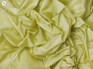 60 gsm Plain Silk Fabric by the yard Indian Lime Soft Pure Silk Wedding Dress Bridesmaids Costume Party Pillows Cushions Drapery Crafting