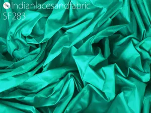 60 gsm Silk Fabric by the yard Indian Green Soft Pure Plain Silk Wedding Dress Bridesmaid Costume Party Dress Cushions Drapery Craft Sewing