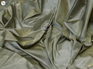 60gsm Iridescent Grey Gold Indian Pure Silk Fabric by the yard Soft Silk Curtains Scarf Costumes Apparels Wedding Evening Dresses Dolls