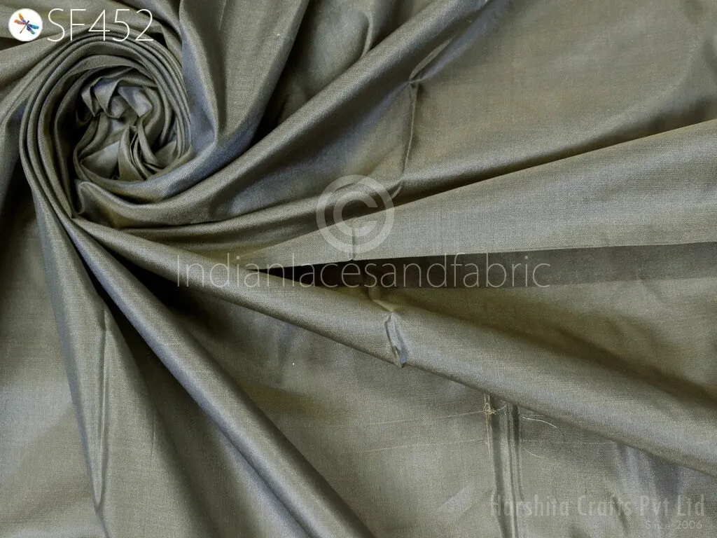 60gsm Iridescent Grey Gold Indian Pure Silk Fabric by the yard Soft Silk Curtains Scarf Costumes Apparels Wedding Evening Dresses Dolls