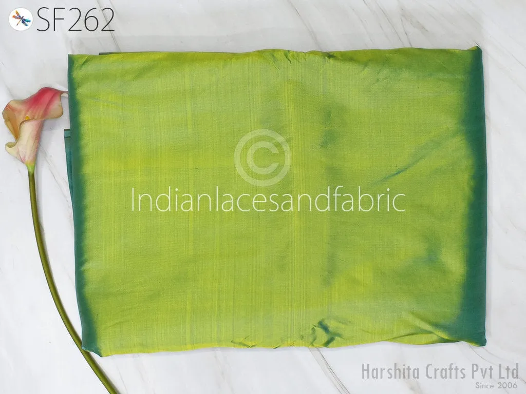 60gsm Iridescent Turquoise Gold Indian Pure Silk Fabric by the yard Soft Silk Curtains Scarf Costume Apparels Wedding Evening Dresses Dolls