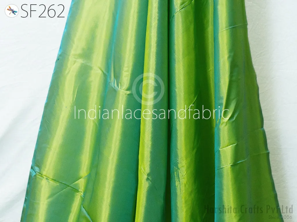 60gsm Iridescent Turquoise Gold Indian Pure Silk Fabric by the yard Soft Silk Curtains Scarf Costume Apparels Wedding Evening Dresses Dolls