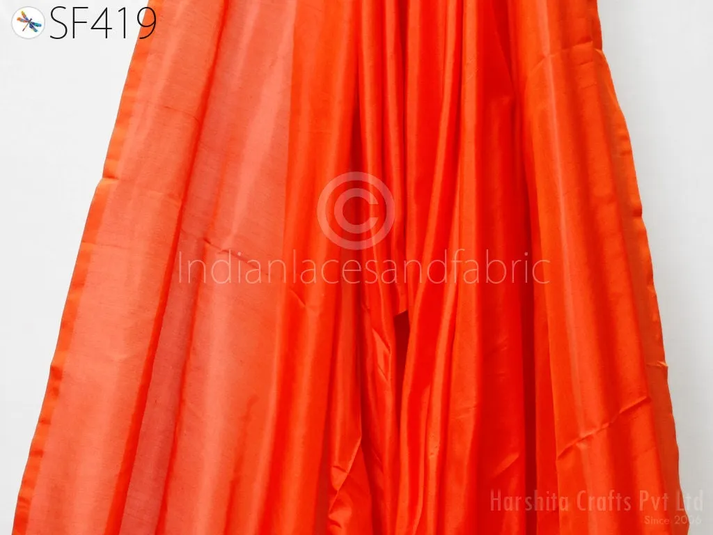 60gsm Orange Indian Silk Fabric by the yard Pure Mulberry Silk Scarf Costume Apparel Wedding Evening Dresses Lamp Shades Wall Covering
