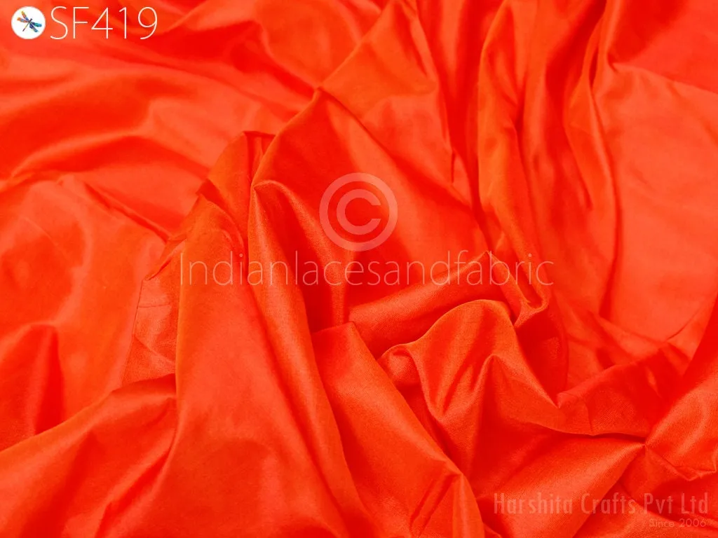 60gsm Orange Indian Silk Fabric by the yard Pure Mulberry Silk Scarf Costume Apparel Wedding Evening Dresses Lamp Shades Wall Covering
