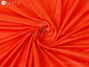 60gsm Orange Indian Silk Fabric by the yard Pure Mulberry Silk Scarf Costume Apparel Wedding Evening Dresses Lamp Shades Wall Covering