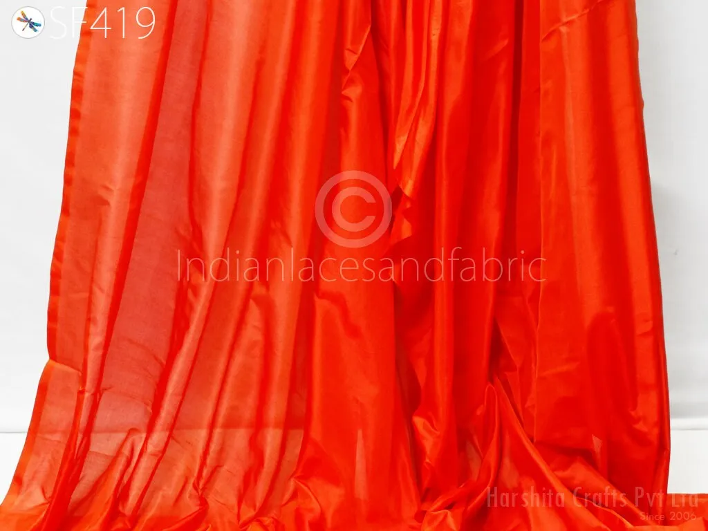 60gsm Orange Indian Silk Fabric by the yard Pure Mulberry Silk Scarf Costume Apparel Wedding Evening Dresses Lamp Shades Wall Covering