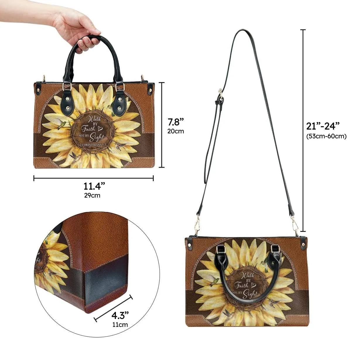64HYDRO Purses for Women, Shoulder Bag, Handbags for Women, Gifts for Sister, Daughter, Mom, Friends, Travel Work Leather Bag