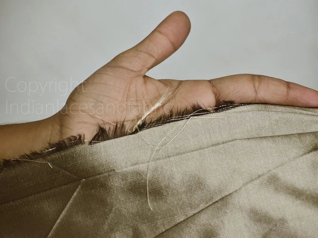 80 gsm Iridescent Gold Grey Indian Pure Silk Fabric by the yard Soft Silk Curtains Scarf Costume Apparels Wedding Evening Dresses Dolls