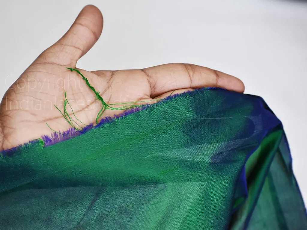 80 gsm Iridescent Green Blue Indian Pure Silk Fabric by the yard Soft Silk Curtains Scarves Costume Apparel Wedding Evening Dresses Dolls