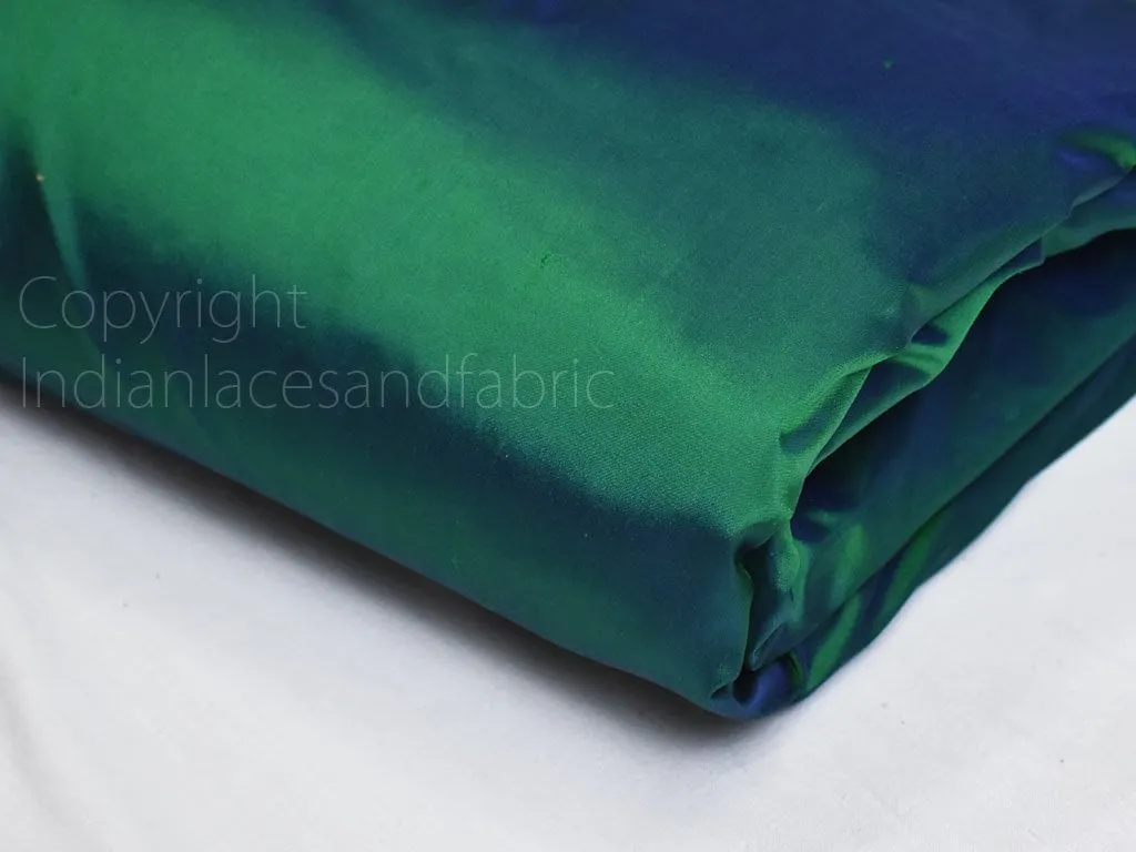 80 gsm Iridescent Green Blue Indian Pure Silk Fabric by the yard Soft Silk Curtains Scarves Costume Apparel Wedding Evening Dresses Dolls