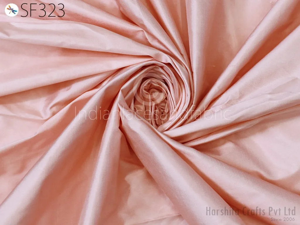 80 gsm Salmon Pink Indian Pure Silk Fabric by the yard Mulberry Silk Home decor Curtains Scarf Costume Apparel Wedding Evening Dresses Dolls