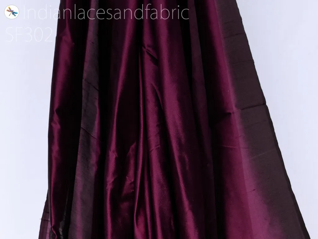 80 gsm Wine Indian Pure Silk Fabric by the yard Mulberry Silk Home Decor Curtains Scarfs Costumes Fashion Apparel Wedding Evening Dresses