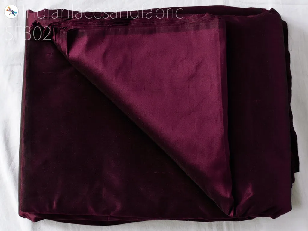 80 gsm Wine Indian Pure Silk Fabric by the yard Mulberry Silk Home Decor Curtains Scarfs Costumes Fashion Apparel Wedding Evening Dresses