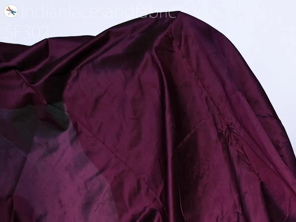 80 gsm Wine Indian Pure Silk Fabric by the yard Mulberry Silk Home Decor Curtains Scarfs Costumes Fashion Apparel Wedding Evening Dresses
