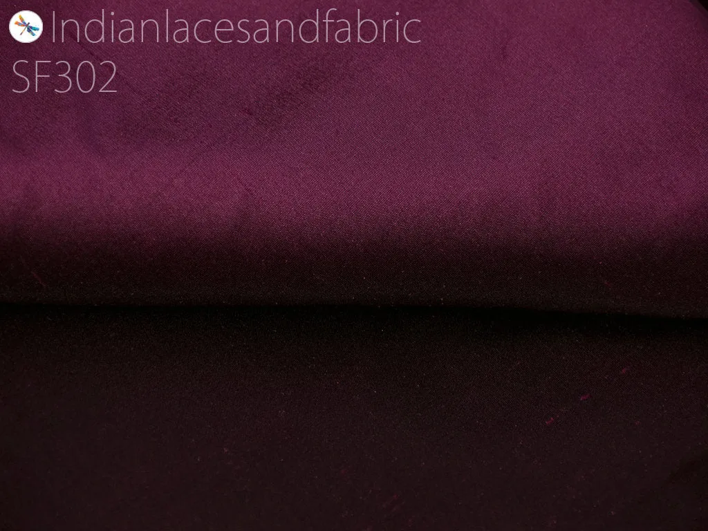 80 gsm Wine Indian Pure Silk Fabric by the yard Mulberry Silk Home Decor Curtains Scarfs Costumes Fashion Apparel Wedding Evening Dresses