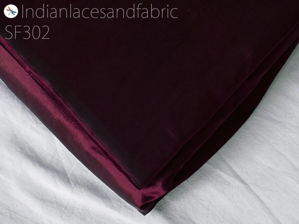 80 gsm Wine Indian Pure Silk Fabric by the yard Mulberry Silk Home Decor Curtains Scarfs Costumes Fashion Apparel Wedding Evening Dresses