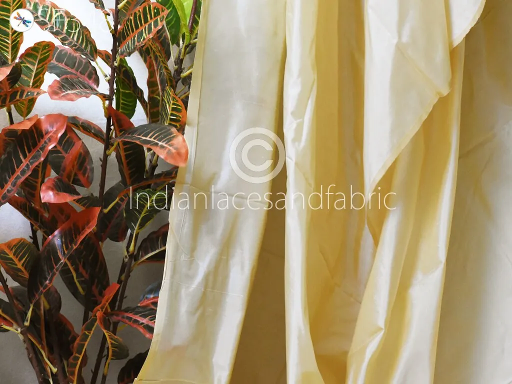 80gsm Cream Color Soft Pure Plain Silk Fabric by the yard Indian Wedding Dress Bridesmaids Costumes Party Dress Pillows Cushions Drapery