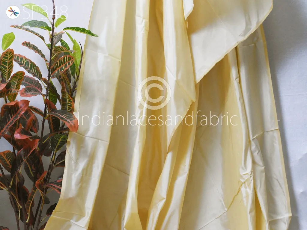 80gsm Cream Color Soft Pure Plain Silk Fabric by the yard Indian Wedding Dress Bridesmaids Costumes Party Dress Pillows Cushions Drapery