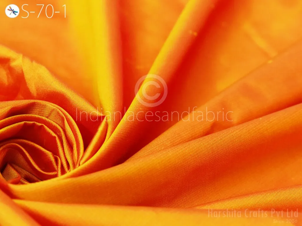 80gsm Indian Burnt Orange Soft Pure Plain Silk Fabric by the yard Wedding Dress Bridesmaids Party Dress Pillows Cushion Covers Drapery