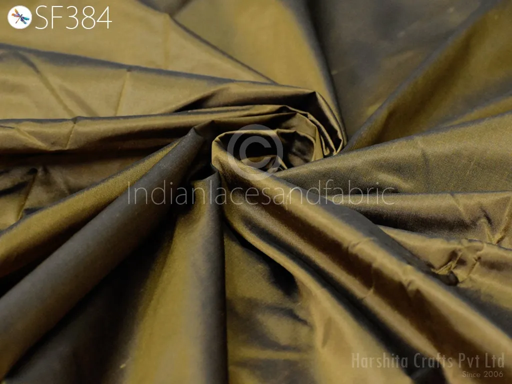 80gsm Indian Pure Silk Fabric by the yard Iridescent Tan Black Soft Silk Curtains Scarf Costume Apparels Wedding Evening Dresses Pillowcase