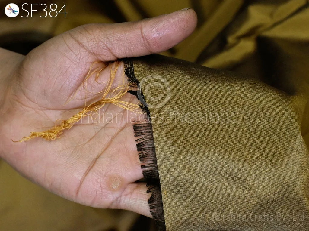 80gsm Indian Pure Silk Fabric by the yard Iridescent Tan Black Soft Silk Curtains Scarf Costume Apparels Wedding Evening Dresses Pillowcase