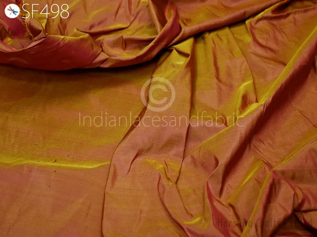 80gsm Iridescent Indian Silk Fabric by the yard Pure Mulberry Scarf Costume Apparel Wedding Evening Dresses Table Covers Crafting Curtains
