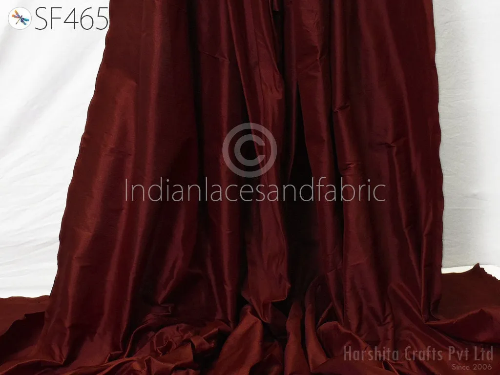 80gsm Maroon Indian Pure Silk Fabric by the yard Mulberry Silk Home decor Curtains Scarf Costume Apparel Wedding Evening Dresses Dolls