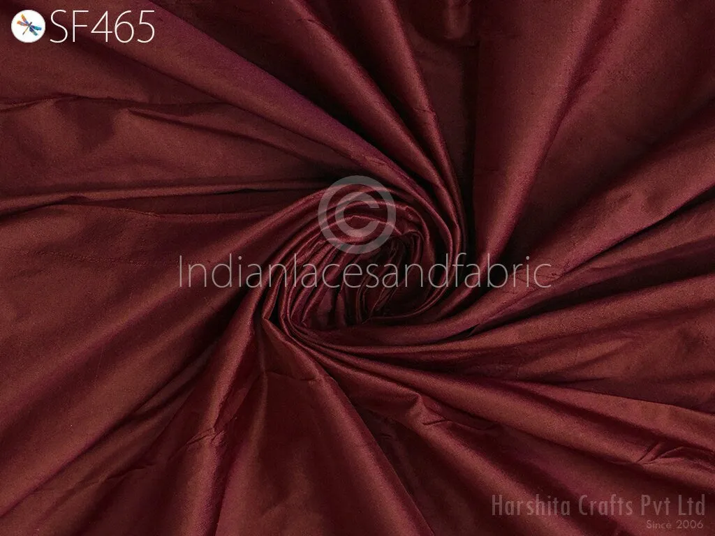 80gsm Maroon Indian Pure Silk Fabric by the yard Mulberry Silk Home decor Curtains Scarf Costume Apparel Wedding Evening Dresses Dolls