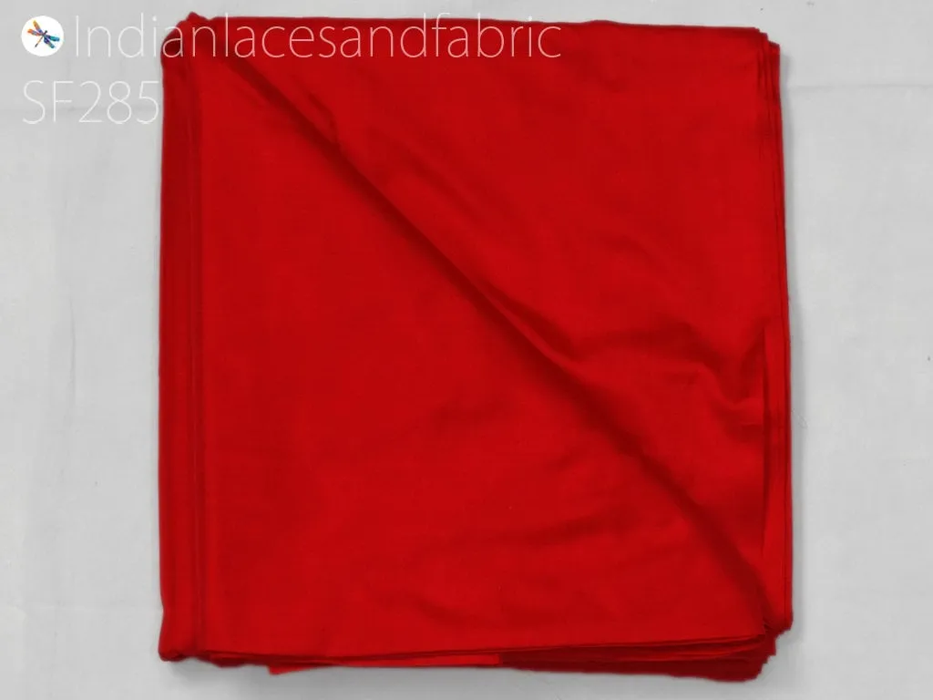 80gsm Silk Fabric by the yard Indian Red Soft Pure Plain Silk Wedding Dress Bridesmaids Costume Party Dresses Cushions Drapery DIY Crafting