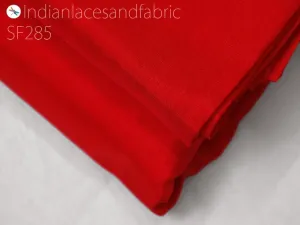 80gsm Silk Fabric by the yard Indian Red Soft Pure Plain Silk Wedding Dress Bridesmaids Costume Party Dresses Cushions Drapery DIY Crafting